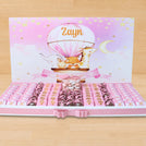 Baby girl personalized acrylic backdrop chocolate decorated tray