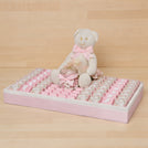 Baby girl personalized & decorated chocolate medium leather tray