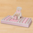 Baby girl personalized & decorated chocolate medium leather tray