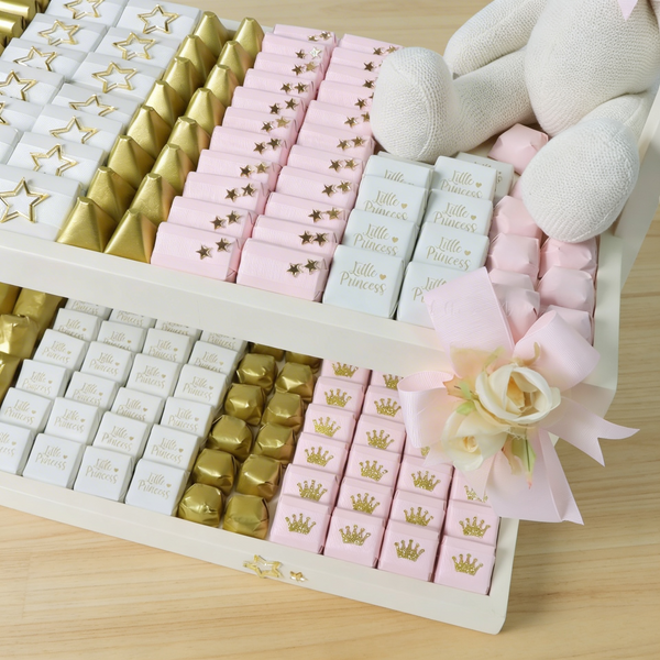 Baby girl "little princess" theme decorated chocolate 2 layer tray