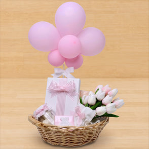 Baby girl balloon decorated chocolate...