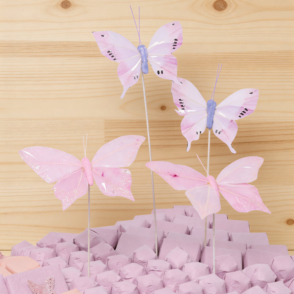 Butterfly decorated chocolate large leather tray