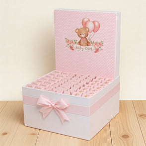 Baby girl teddy themed personalized c...