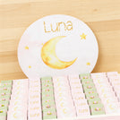 Baby girl personalized stars moon designed chocolate leather tray