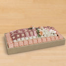 Baby girl flower designed chocolate decorated medium leather tray