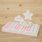 Baby girl star cloud toy decorated chocolate medium leather tray