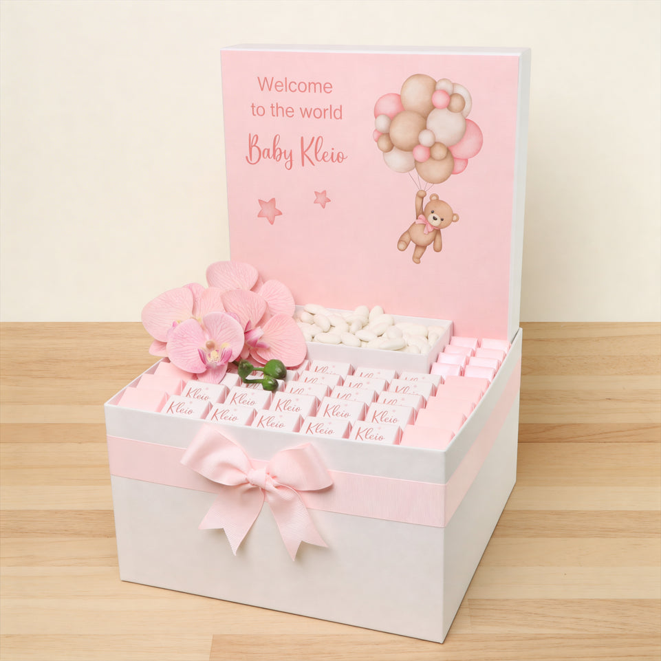 Baby girl teddy designed premium chocolate extra large hamper
