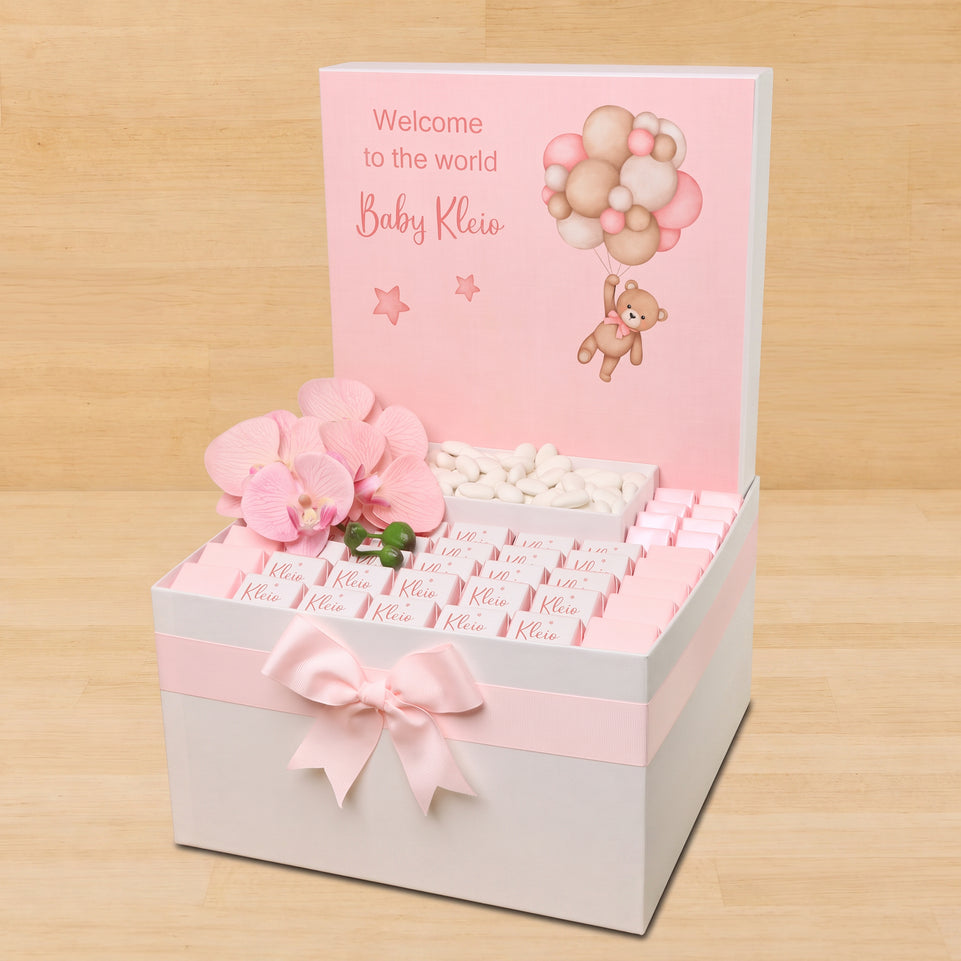 Baby girl teddy designed premium chocolate extra large hamper