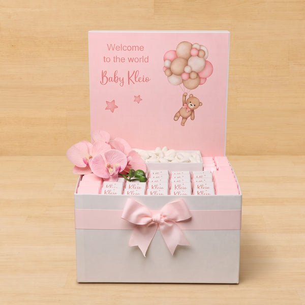 Baby girl teddy designed premium chocolate extra large hamper