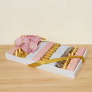Flower decorated premium chocolate medium leather tray