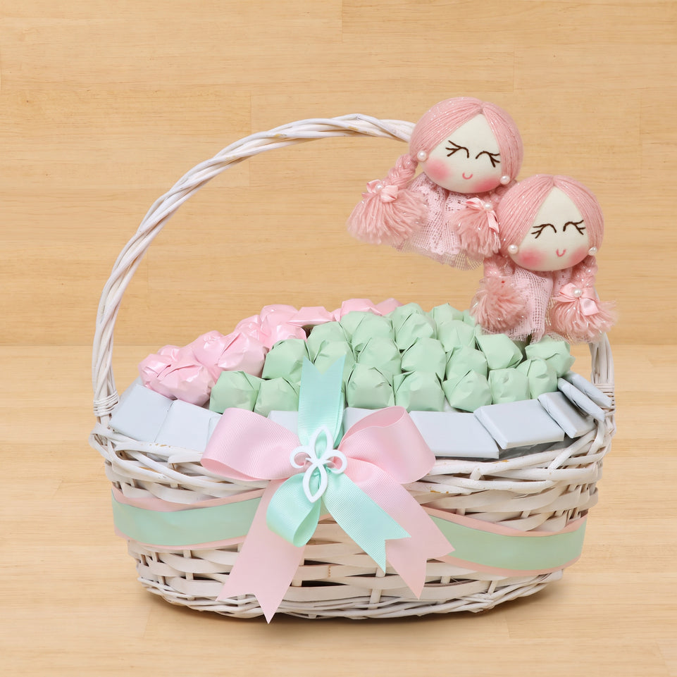 Baby girl princess toy decorated premium chocolate medium basket