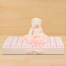 Baby flower designed personalized chocolate medium leather tray