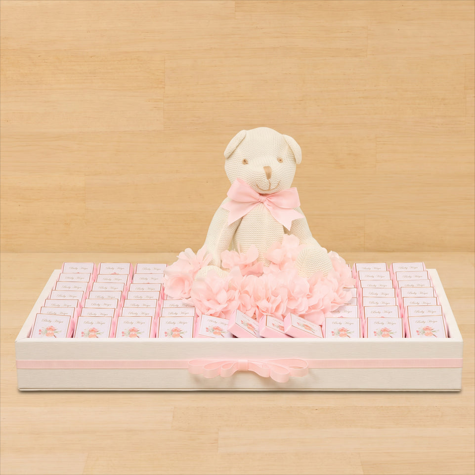 Baby flower designed personalized chocolate medium leather tray