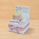 Flower design personalized candle and chocolate small hamper