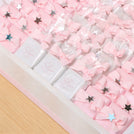 Baby Girl moon star designed chocolate medium leather tray with personalized designed acrylic backdrop.