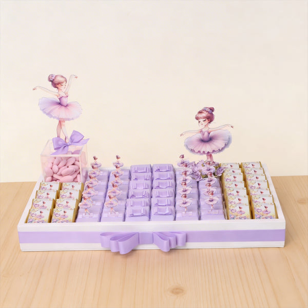 Ballerina theme decorated premium chocolate medium leather tray