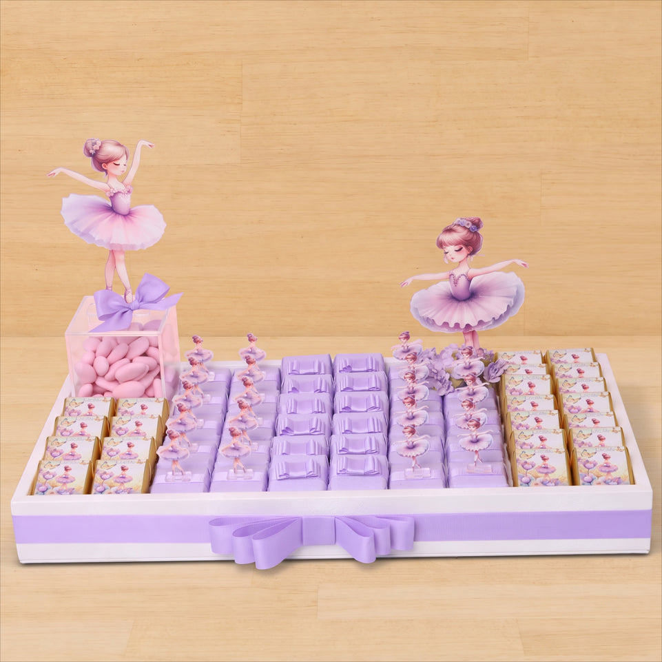 Ballerina theme decorated premium chocolate medium leather tray
