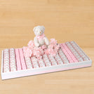 Baby flower designed personalized. premium chocolate large leather tray