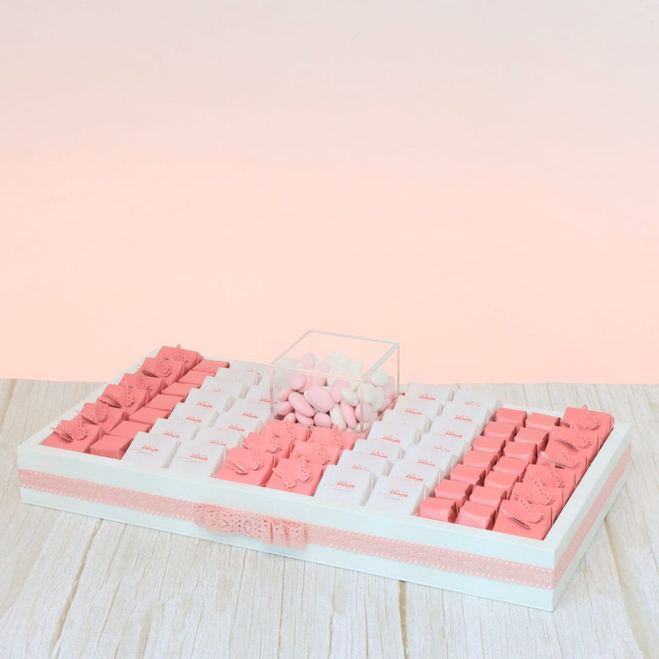 Baby personalized butterfly designed premium chocolate medium leather tray