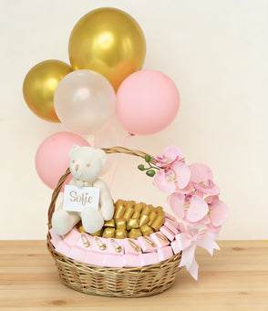 Baby girl teddy designed premium choc...