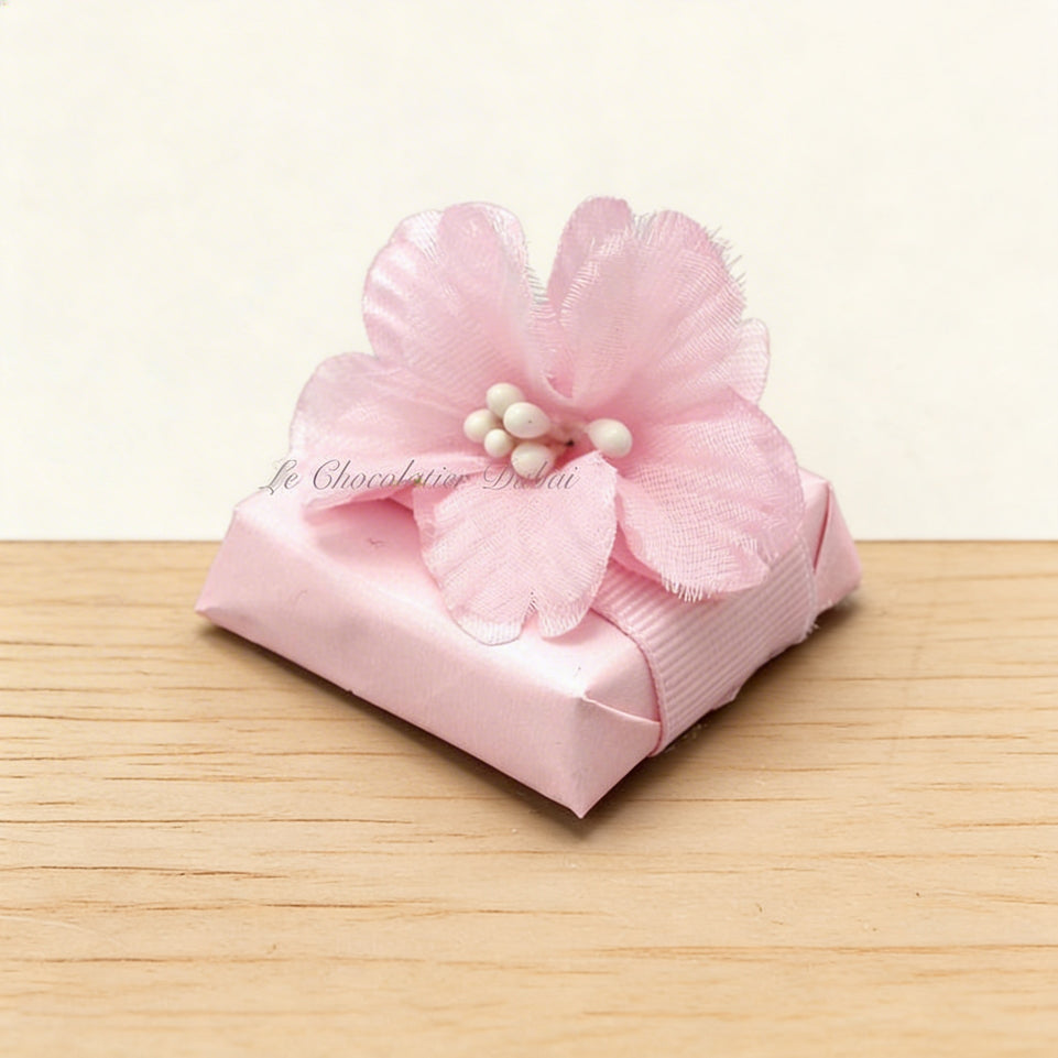 Luxury pink flower decorated chocolate