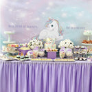 Baby unicorn theme dessert table
