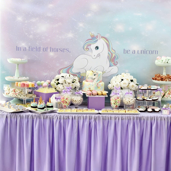 Baby unicorn theme dessert table