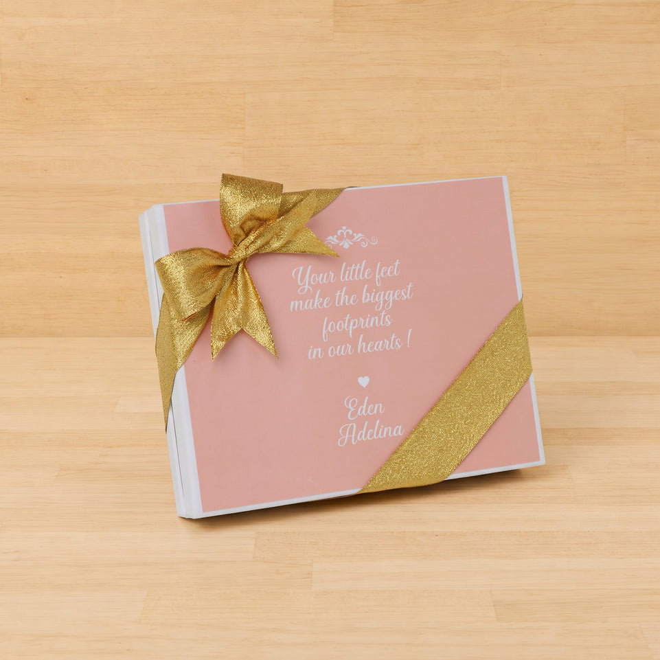 Baby girl personalized baby feet designed chocolate hard box