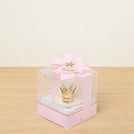 Set of 20 Welcome baby personalized ceramic crown holder clear box