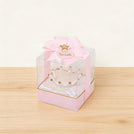 Set of 20 Welcome baby personalized ceramic crown holder clear box