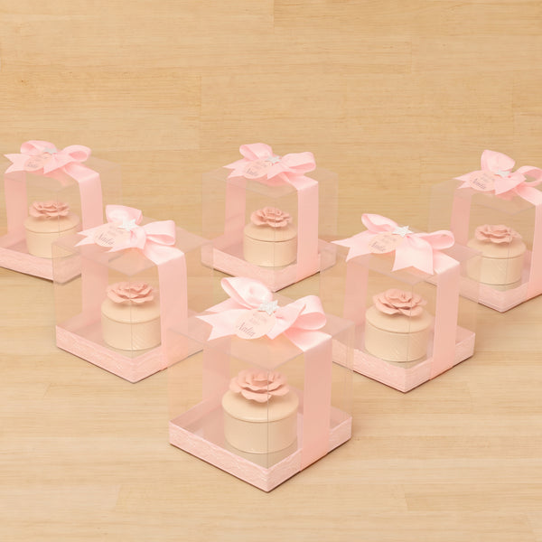 Set of 20 boxes baby girl rose flower trinket box giveaway