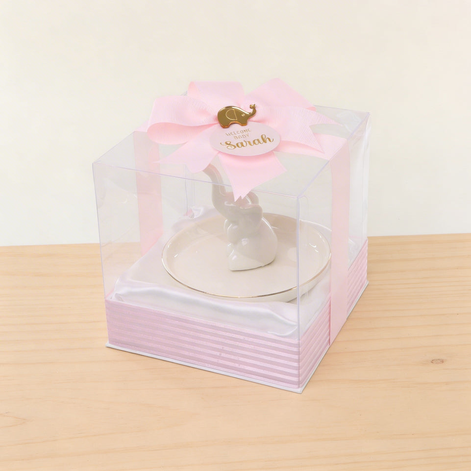 Set of 20 pcs baby girl elephant ceramic plate giveaway