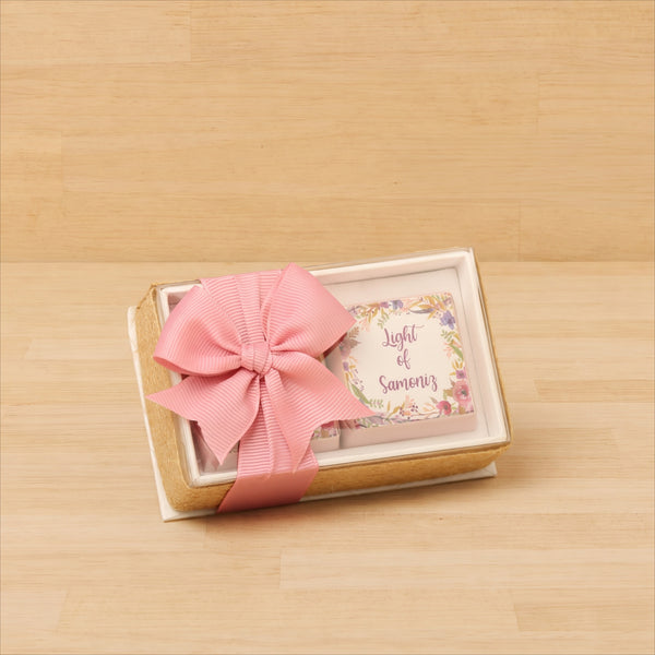 Set of 20 Baby Girl Personalized chocolate view top box