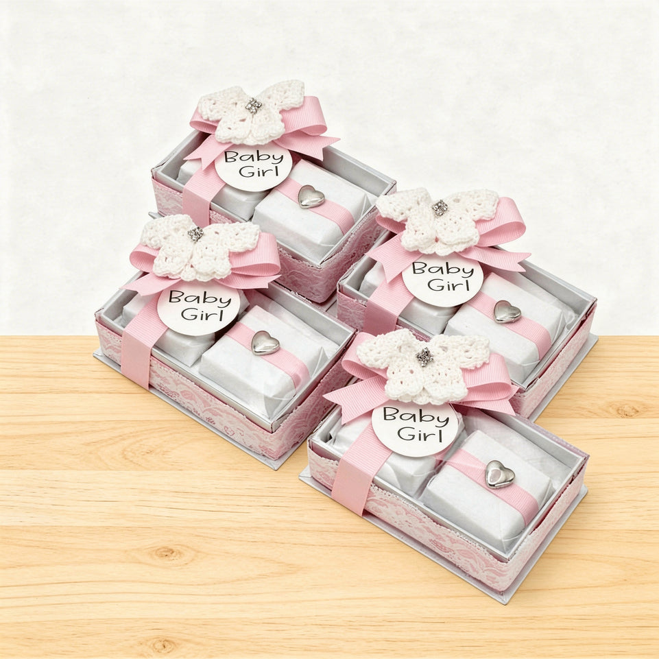 Set of 20 Baby crochet decorated chocolate view top box