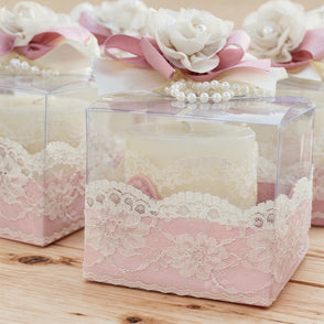 Set of 20 Baby decorated candle clear...