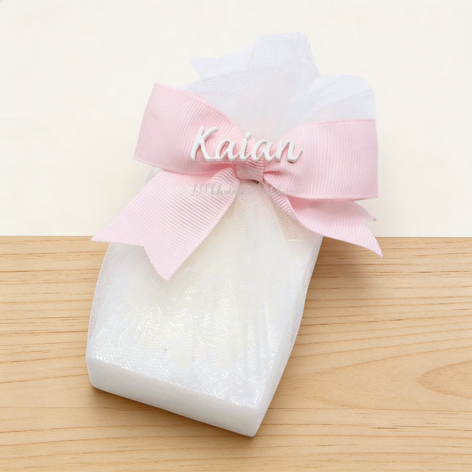 Set of 20 Personalized acrylic name baby decorated soap
