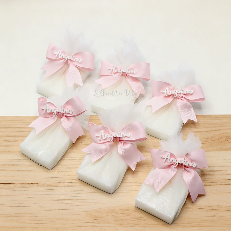 Set of 20 Personalized acrylic name baby decorated soap