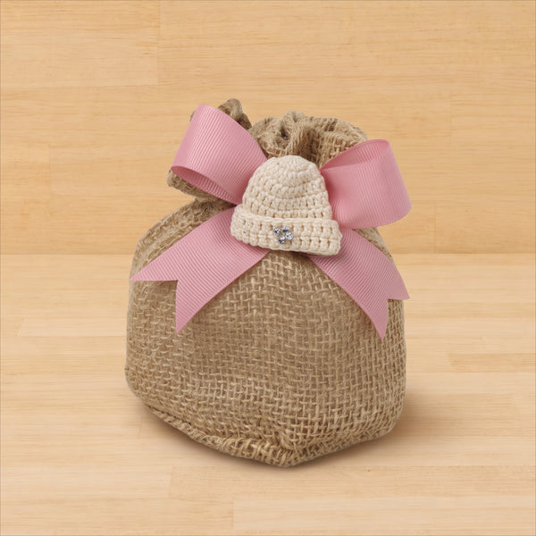 Set of 20 Baby crochet hat decorated chocolate bag