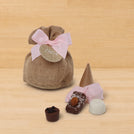 Set of 20 Baby rustic chocolate jute bag