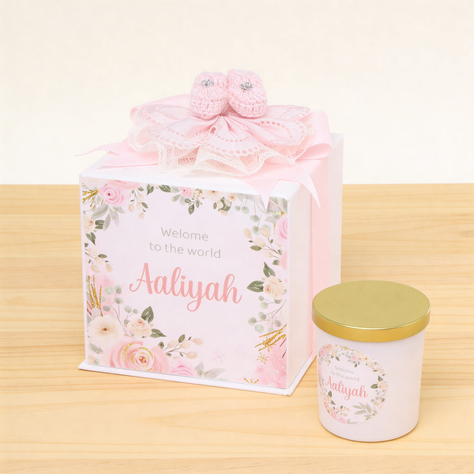 Set of 20 Baby girl ballerina shoes decorated candle hard box