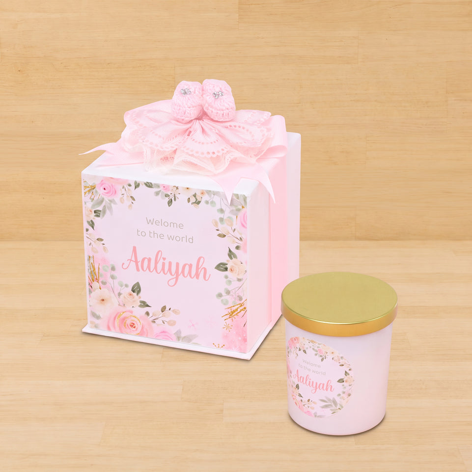 Set of 20 Baby girl ballerina shoes decorated candle hard box