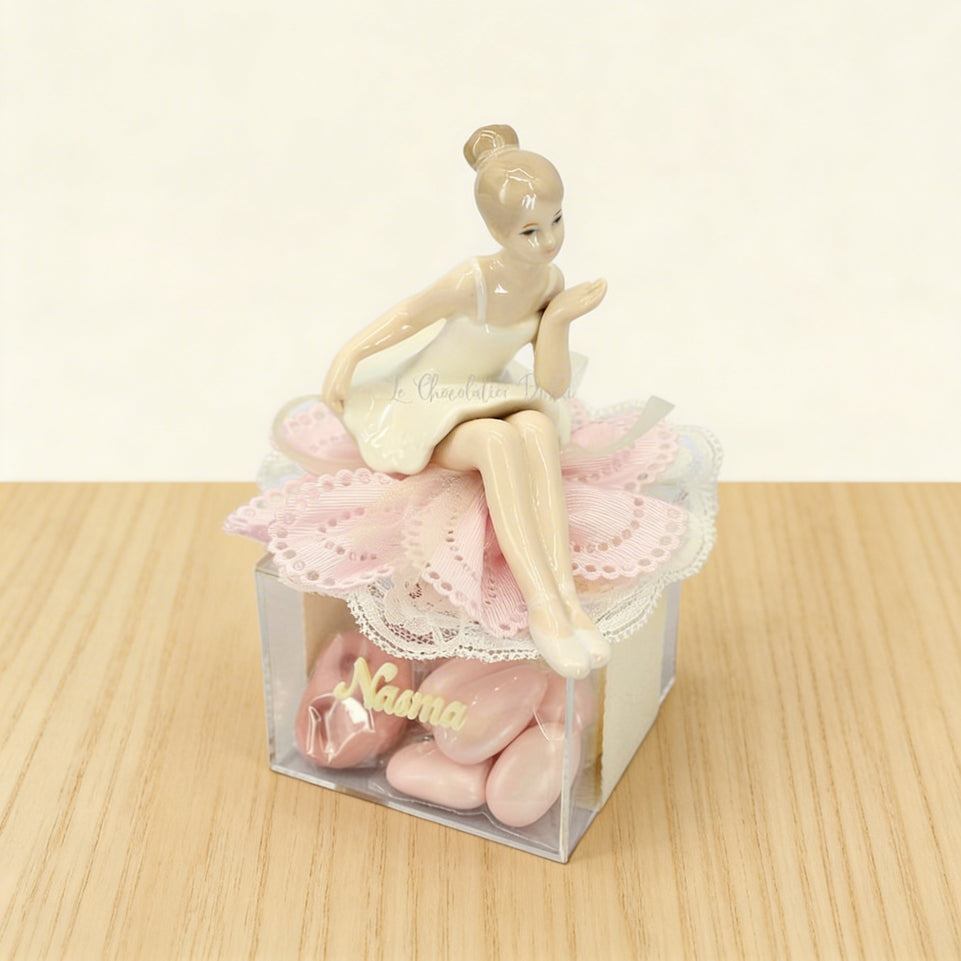 Set of 20 Personalized acrylic name ceramic ballerina box