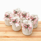 Set of 20 Baby decorated candle crochet bag
