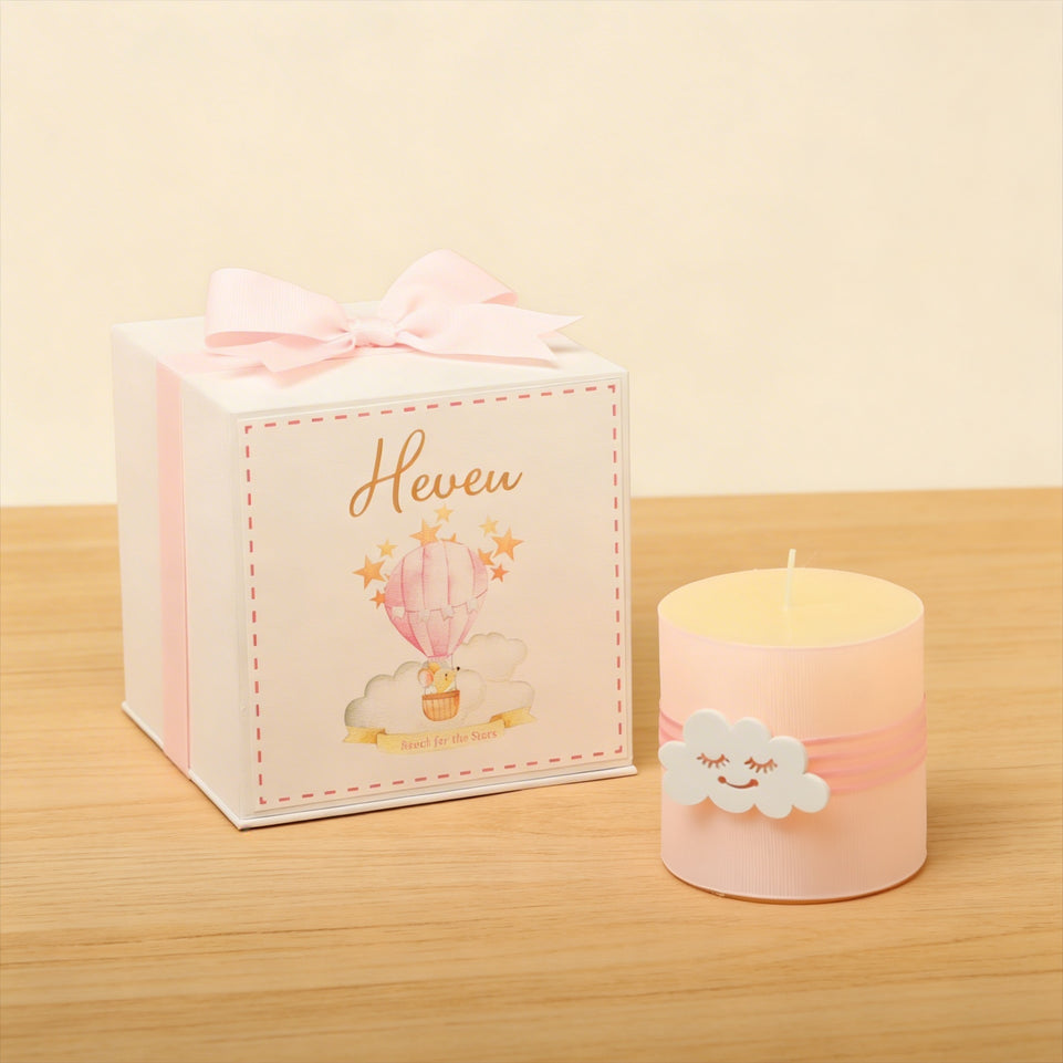 Set of 20 Baby Personalized decorated candle hard box