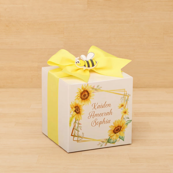 Set of 20 boxes sun flower design personalized chocolate soft box