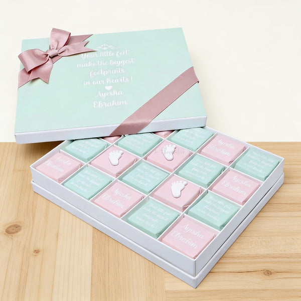 Acrylic baby feet personalized chocolate hard box