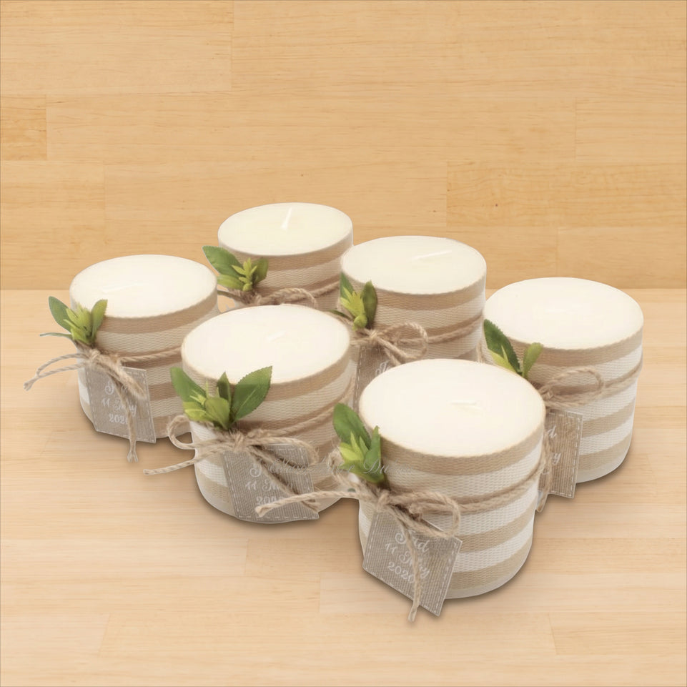 Set of 20 Baby rustic decorated candle