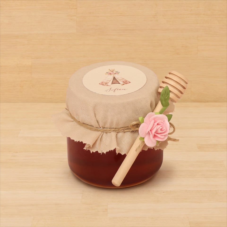Set of 20 Baby flower decorated honey glass jar