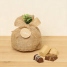 Set of 20 Baby Rustic personalized chocolate jute bag