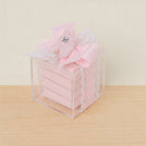 Set of 20 Baby decorated crochet bootie chocolate acrylic box